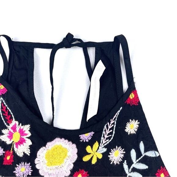 Zara Floral Embroidered Halter Tank Top - Picture 3 of 3